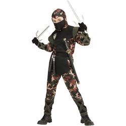 Leger & Oorlog Kostuum | Ninja Soldaat Camouflage | Jongen | Maat 158 | Carnaval kostuum | Verkleedkleding